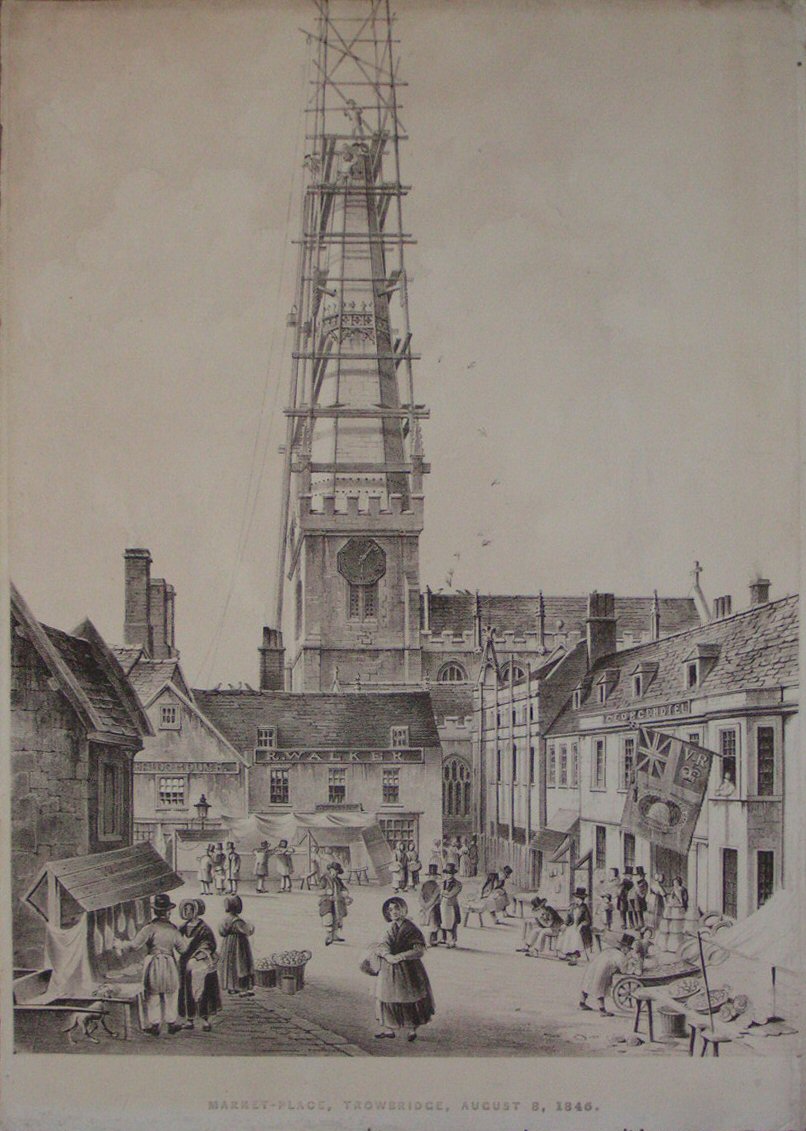 Lithograph - Market-Place, Trowbridge, August 8, 1846. - Millington